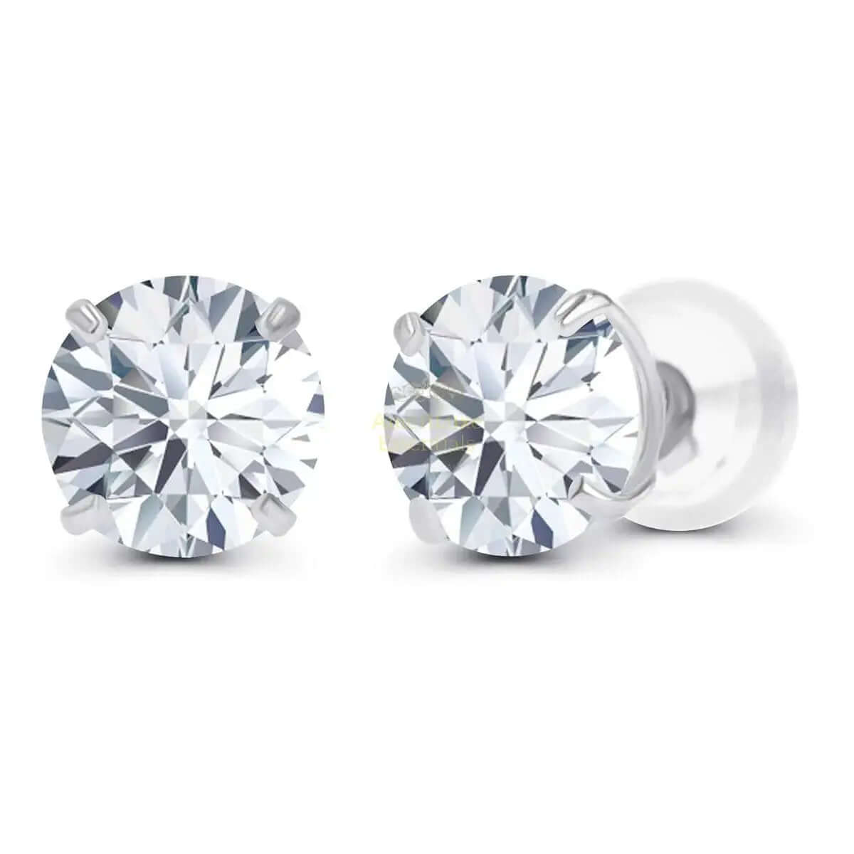 2.00 CTW AGI Certified Lab-Grown Diamond Stud Earrings in Solid 14K Gold - G Color, VS Clarity - AmeriLuxe Essentials