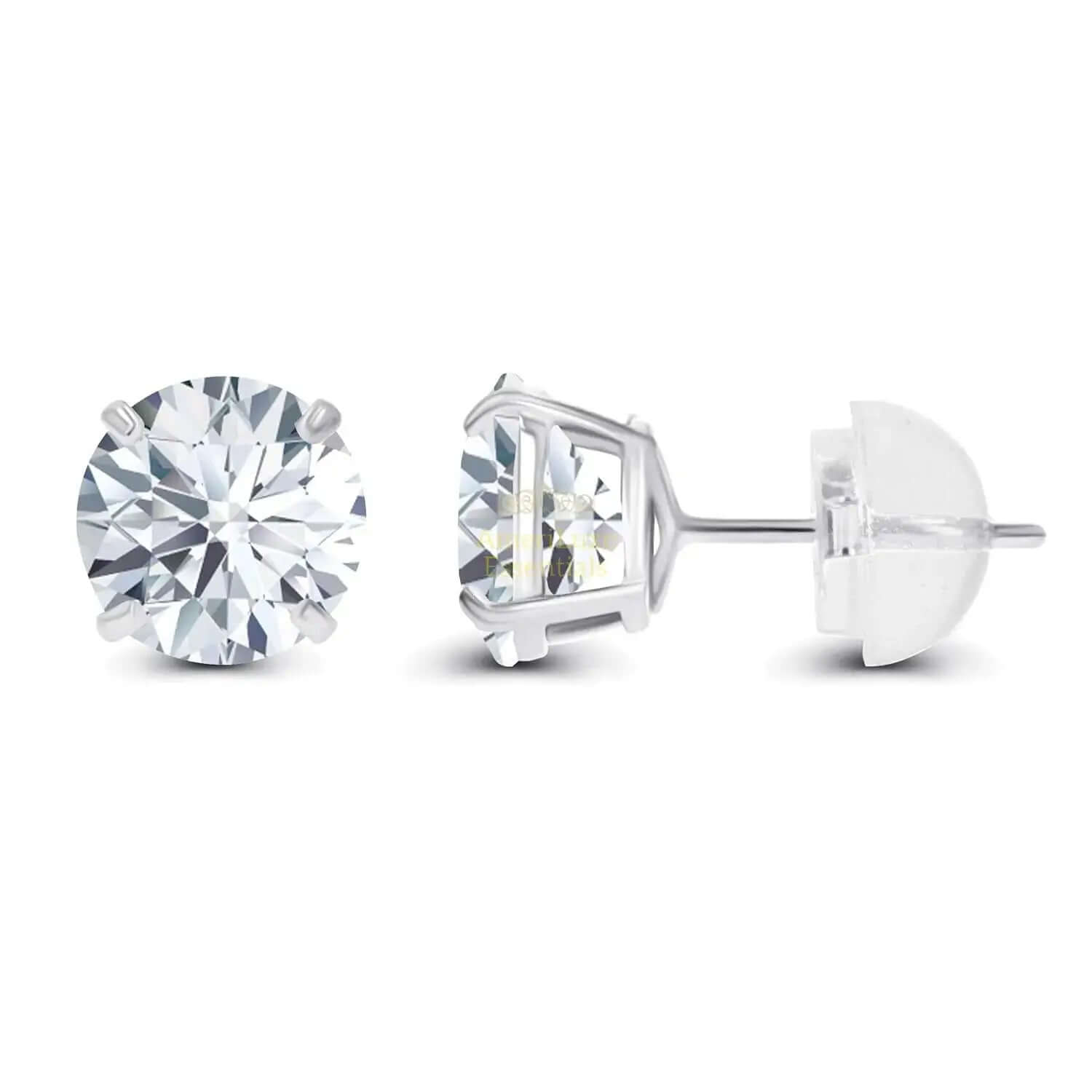 2.00 CTW AGI Certified Lab-Grown Diamond Stud Earrings in Solid 14K Gold - G Color, VS Clarity - AmeriLuxe Essentials