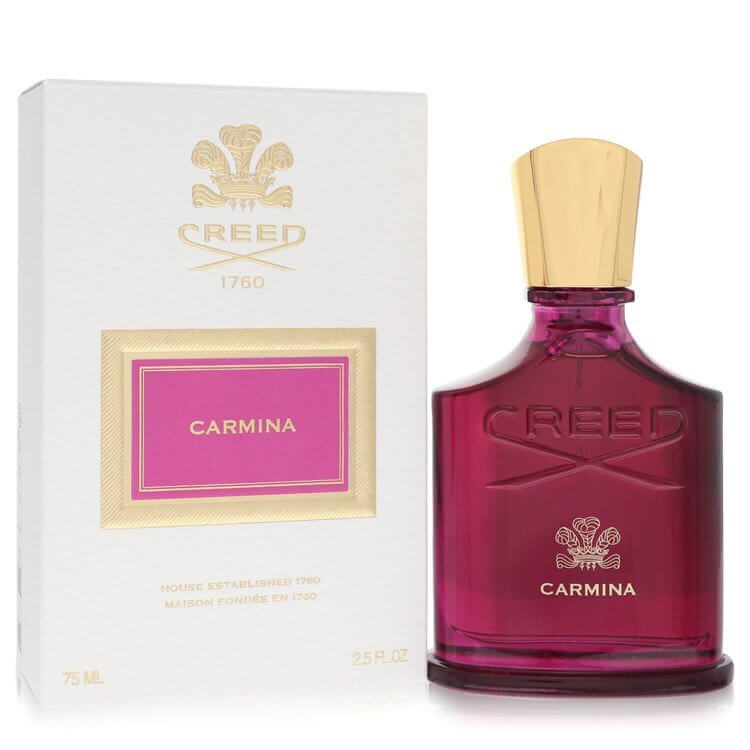 Carmina Creed Eau De Parfum for Women 2.5 oz bottle and packaging displayed on a white background.