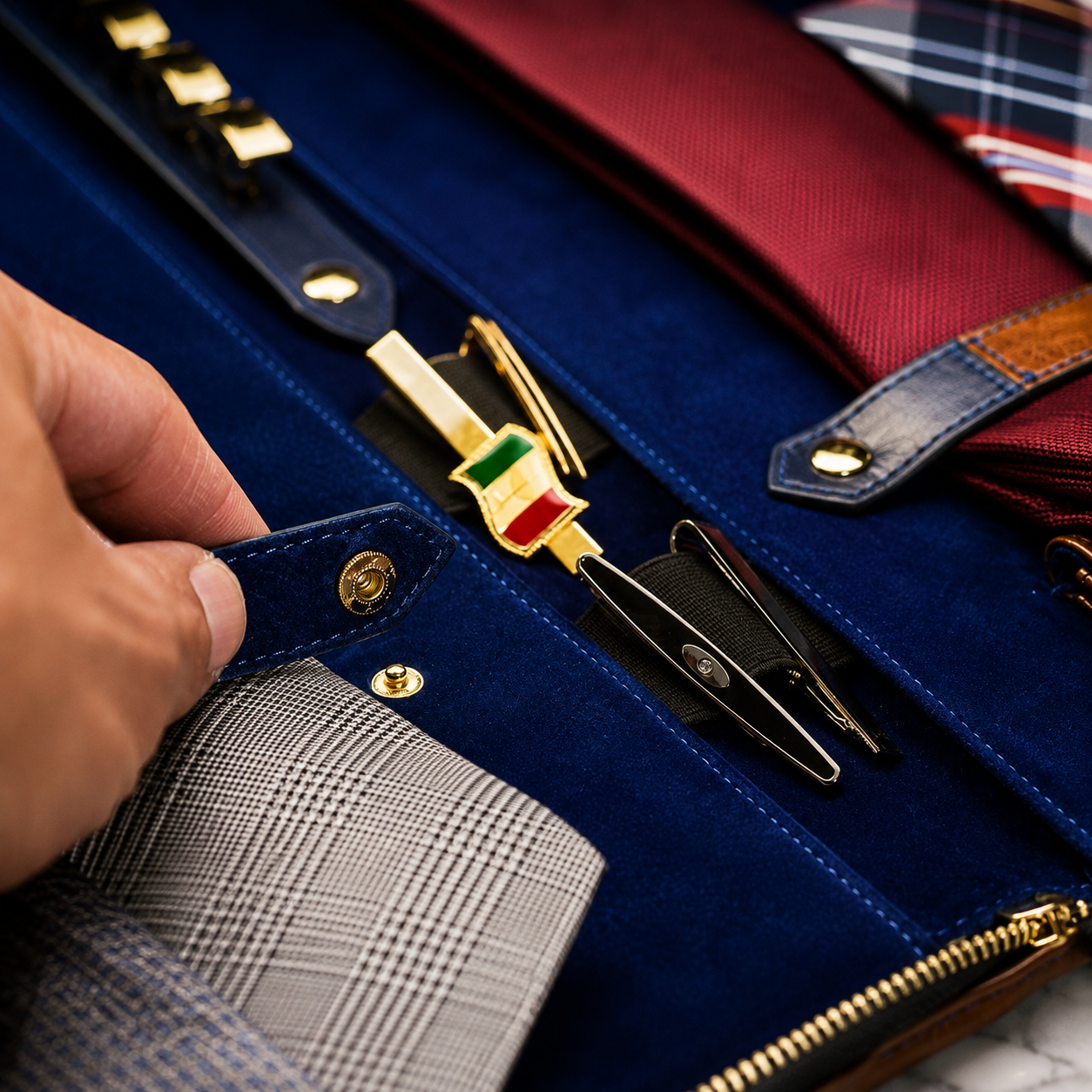 Tie Organizer Travel Case - Royal Blue