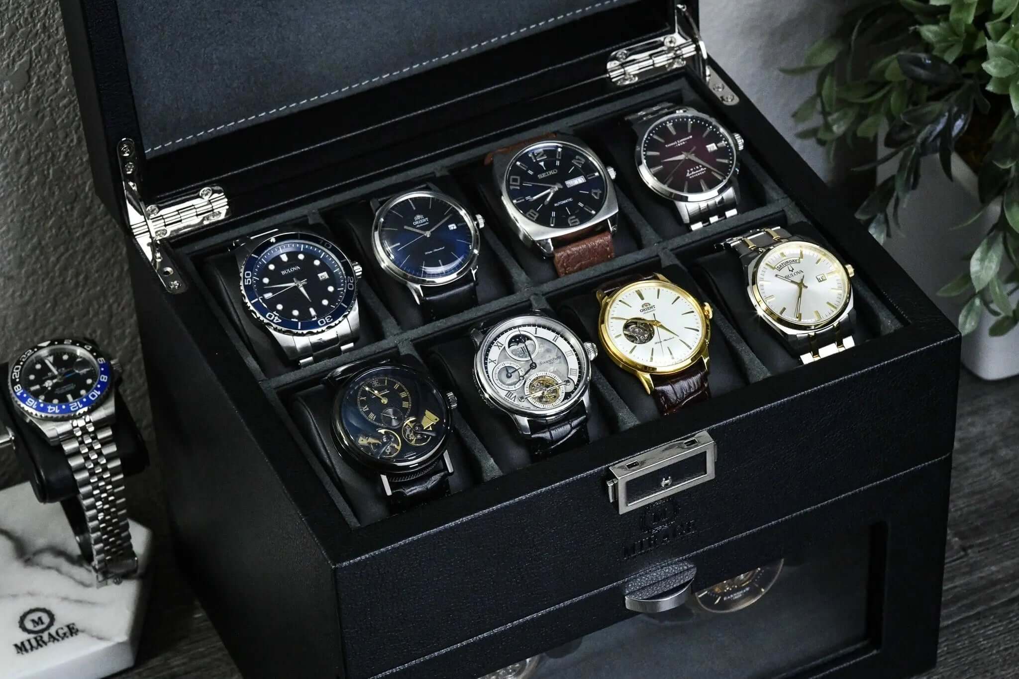 Luxury Watch Winder Box - Ebony Black MIRAGE LUXURY TRAVEL