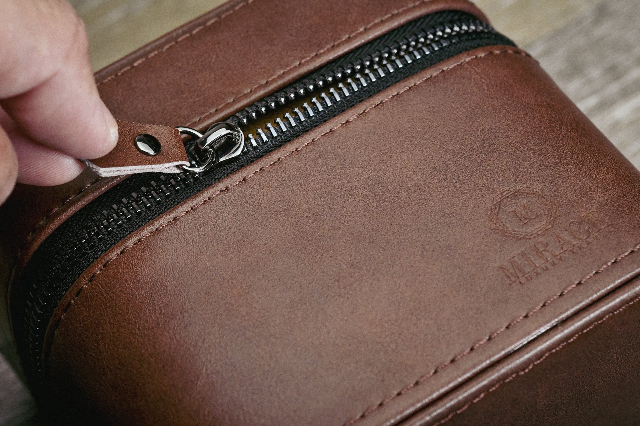 Watch and Jewelry Travel Case - Coffee Brown Leather