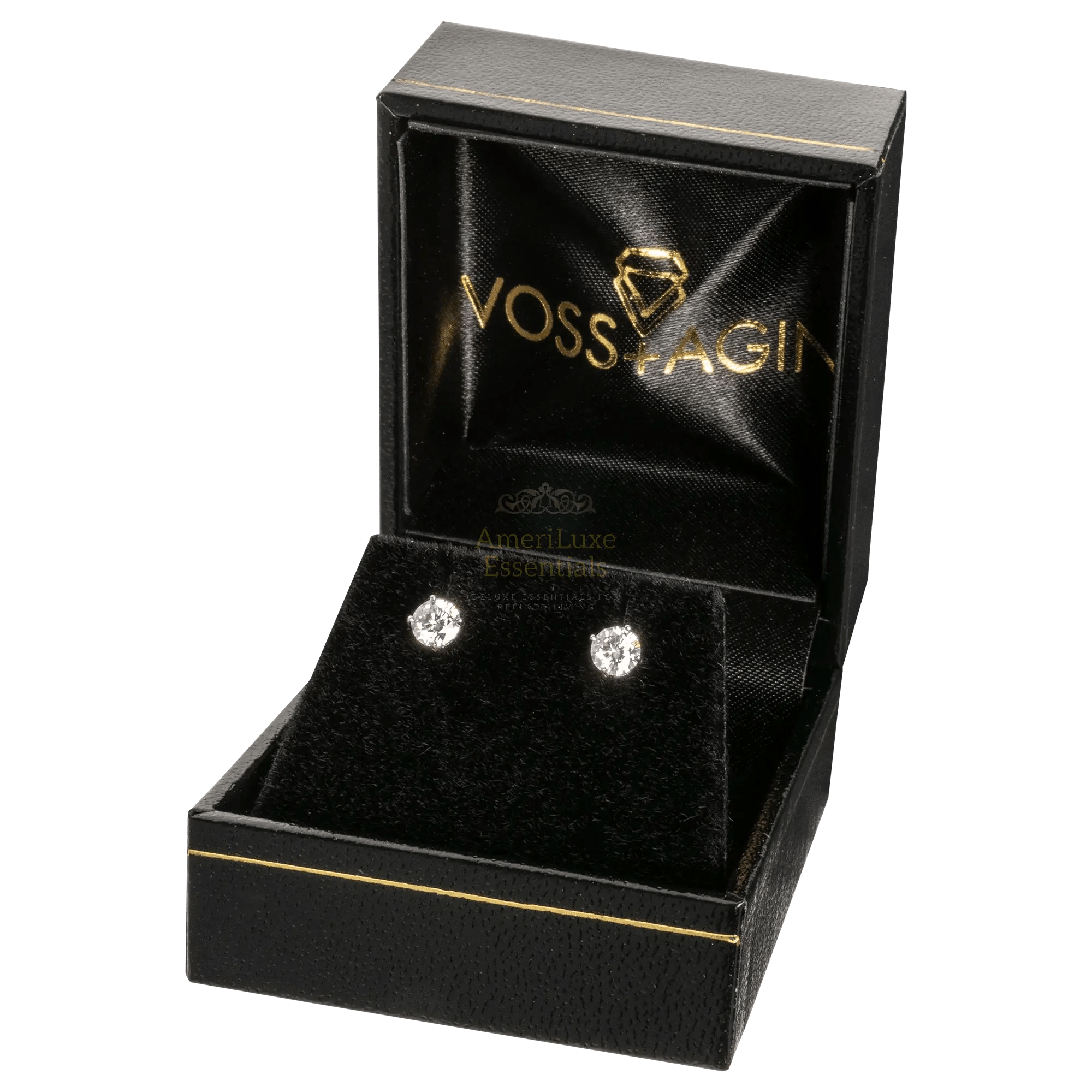 2.00 CTW AGI Certified Lab-Grown Diamond Stud Earrings in Solid 14K Gold - G Color, VS Clarity - AmeriLuxe Essentials