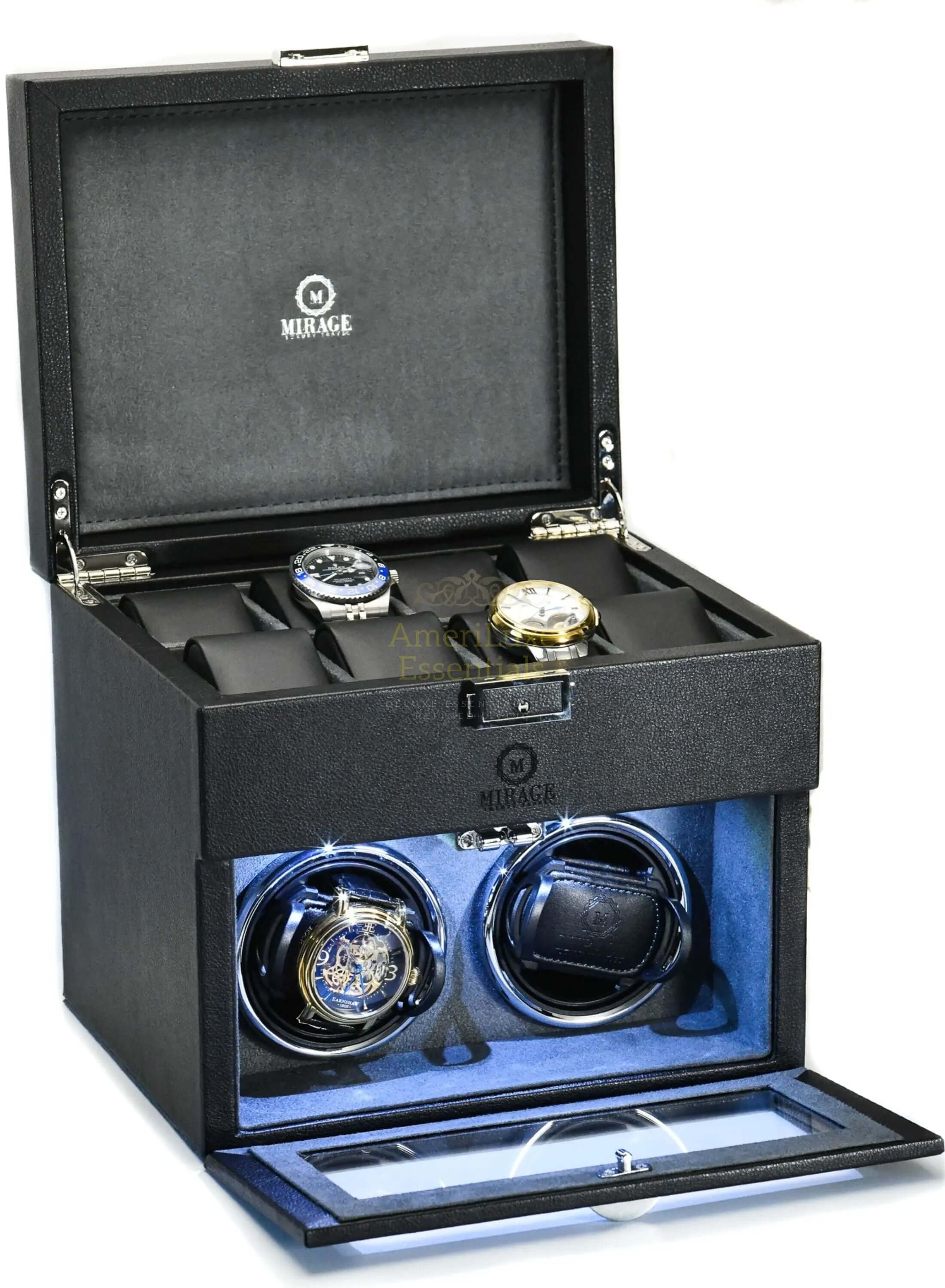 Luxury watch winder ebony black showcasing exquisite design and functionality for preserving automatic watches.