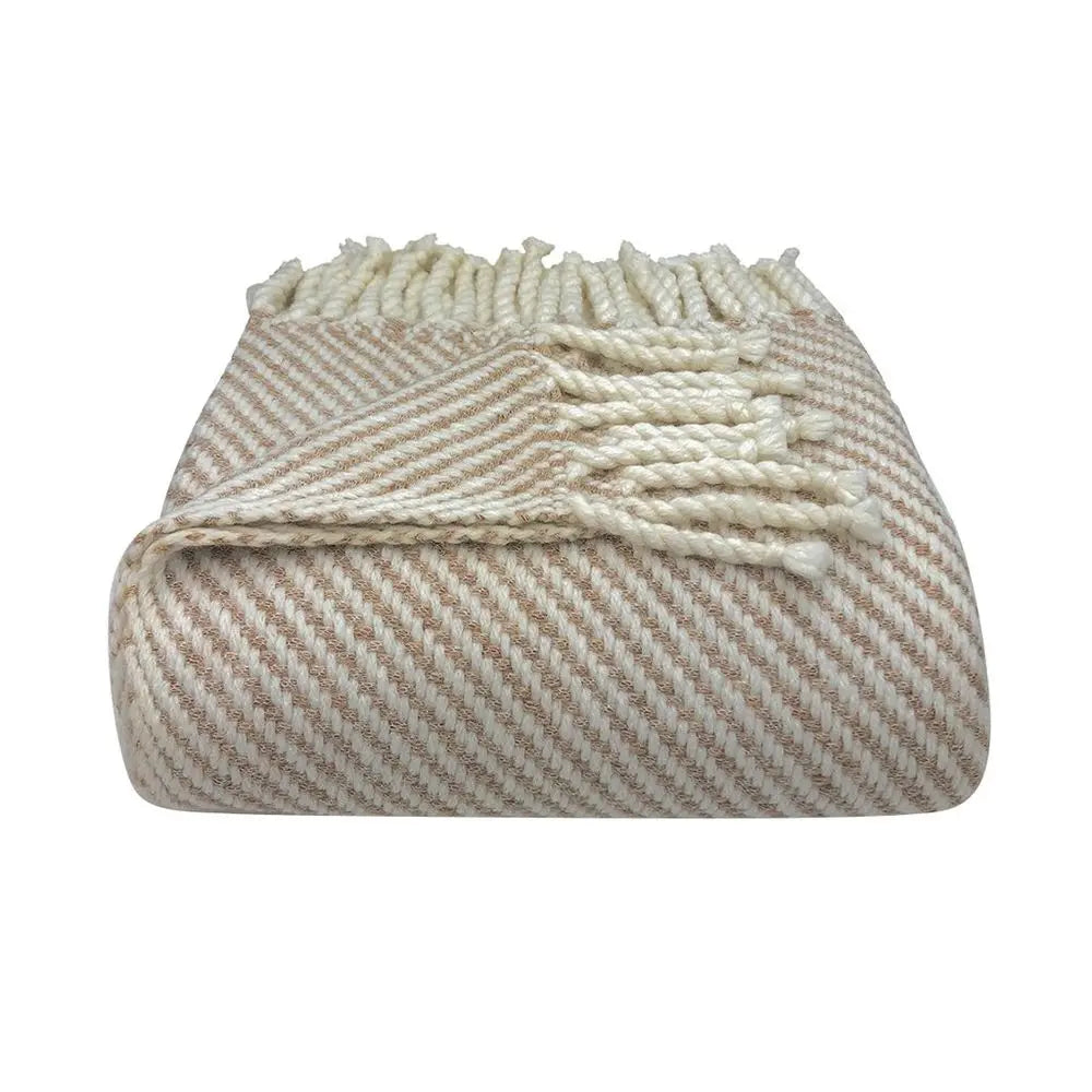 Handmade Chunky Camel Stripe Alpaca Throw - AmeriLuxe Essentials