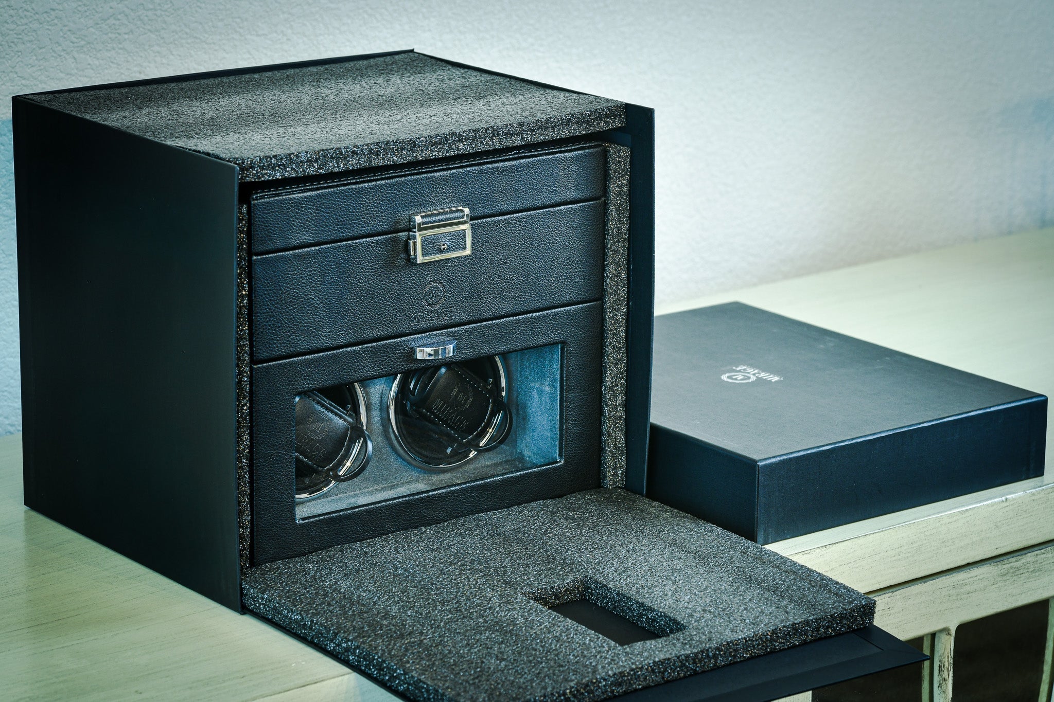 Caja Lujosa para Relojes Automáticos - Negro Ébano