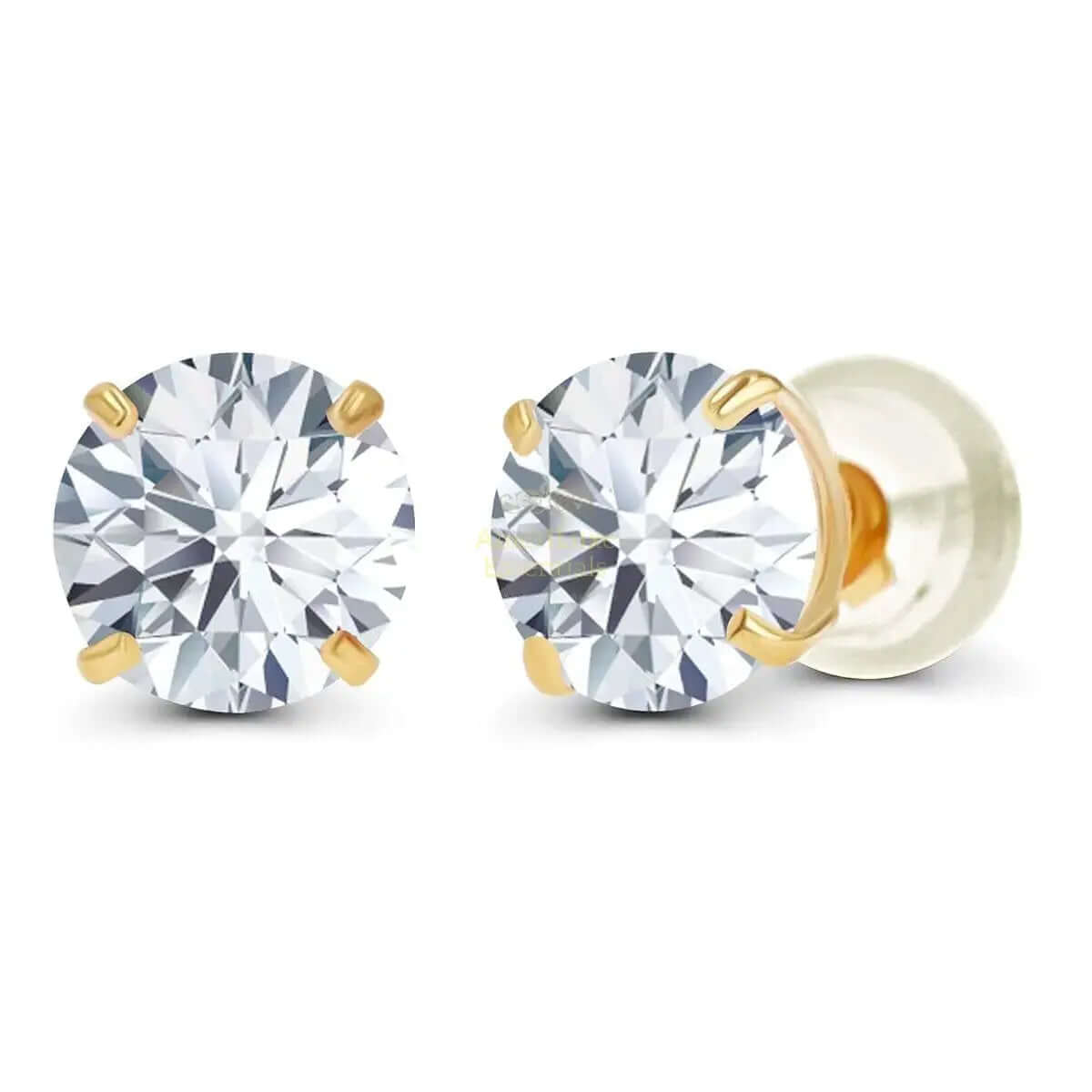 2.00 CTW AGI Certified Lab-Grown Diamond Stud Earrings in Solid 14K Gold - G Color, VS Clarity - AmeriLuxe Essentials