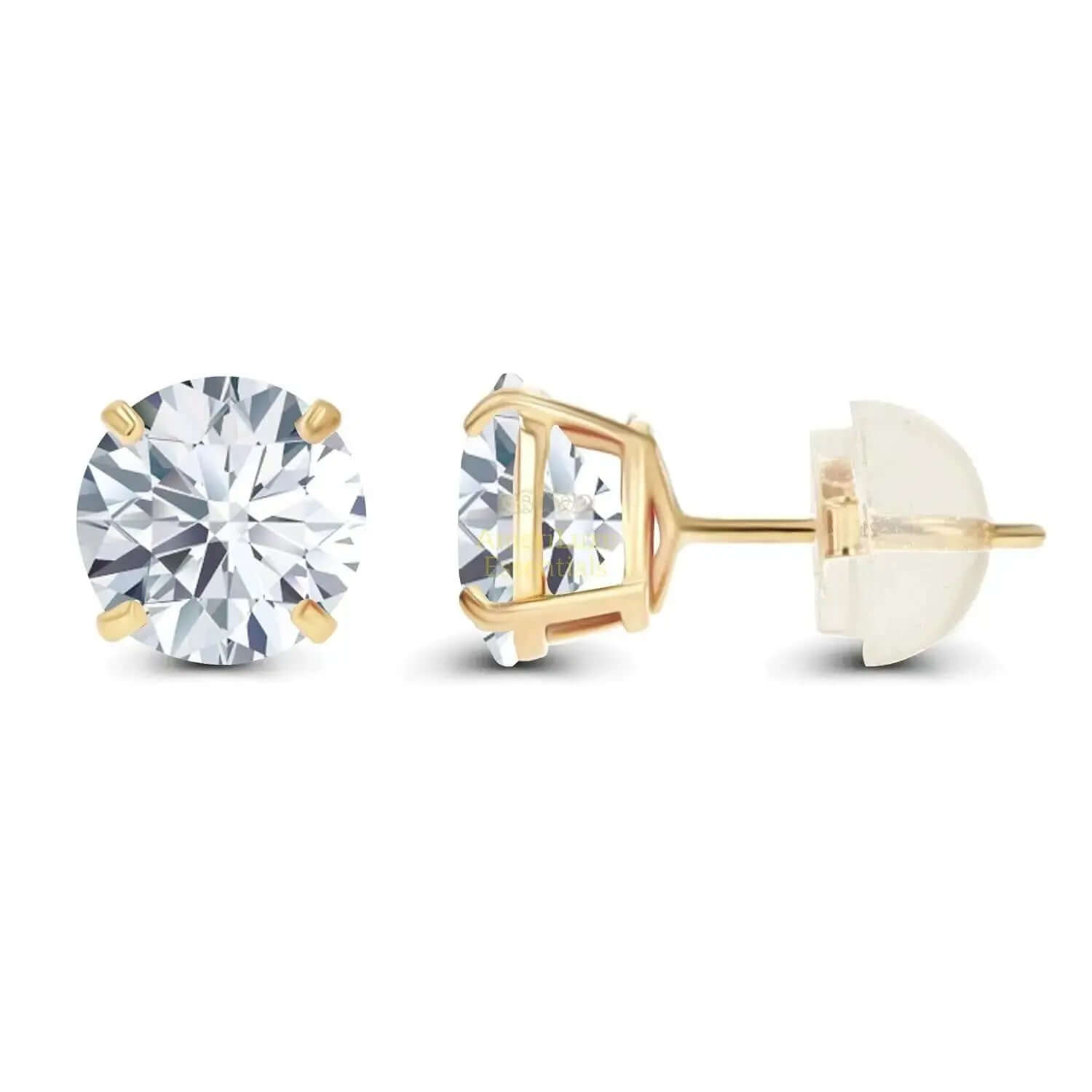2.00 CTW AGI Certified Lab-Grown Diamond Stud Earrings in Solid 14K Gold - G Color, VS Clarity - AmeriLuxe Essentials