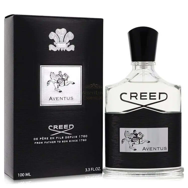 Aventus Creed cologne for men 3.3 oz Eau De Parfum Spray bottle and packaging, inspired by Napoleon.