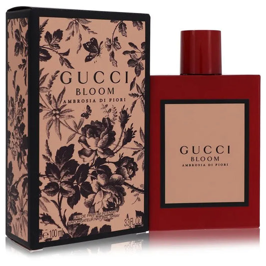 Gucci Bloom Ambrosia Di Fiori Eau De Parfum Intense Spray 3.3 oz for Women - Floral Elegance with Honeysuckle, Jasmine & Damask Rose - AmeriLuxe Essentials