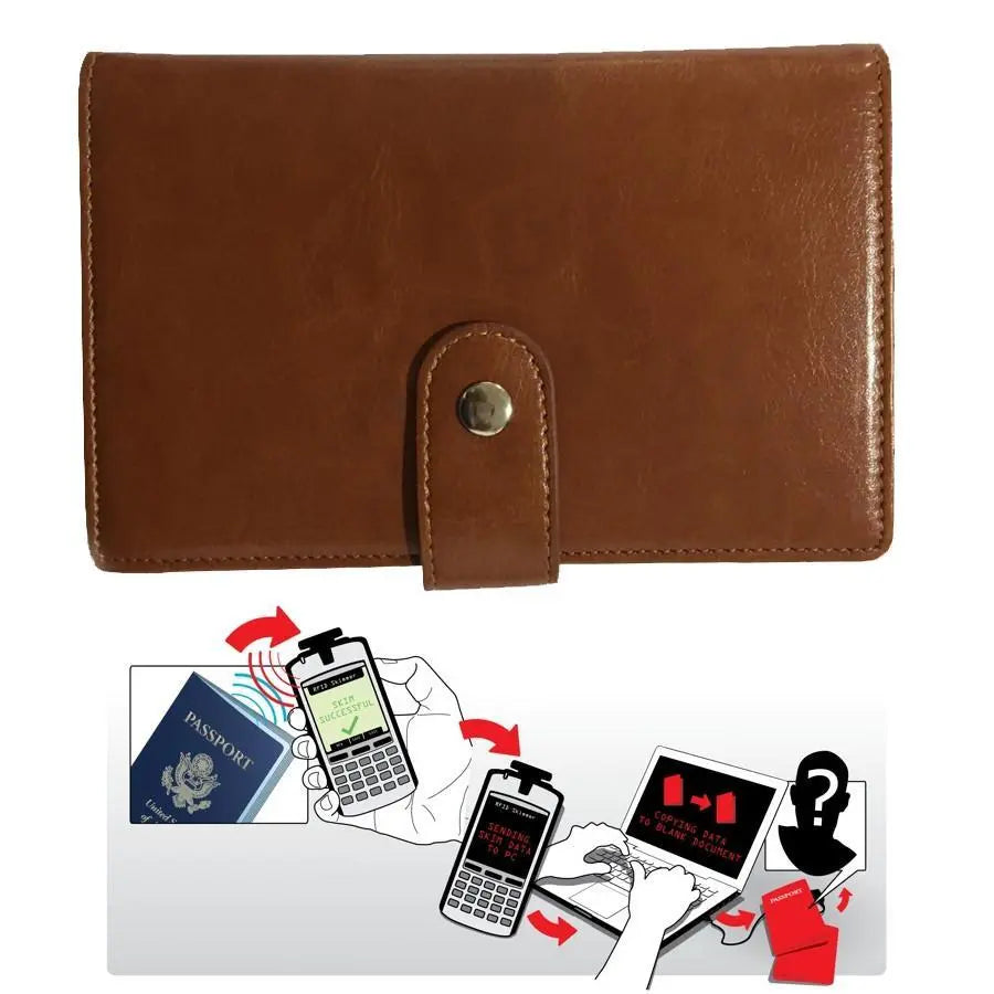 Passport Wallet with RFID Safe Lock - Secure RFID Blocker for Travel, Prevents Unauthorized Scanning of Passport & Credit Card Information - AmeriLuxe Essentials