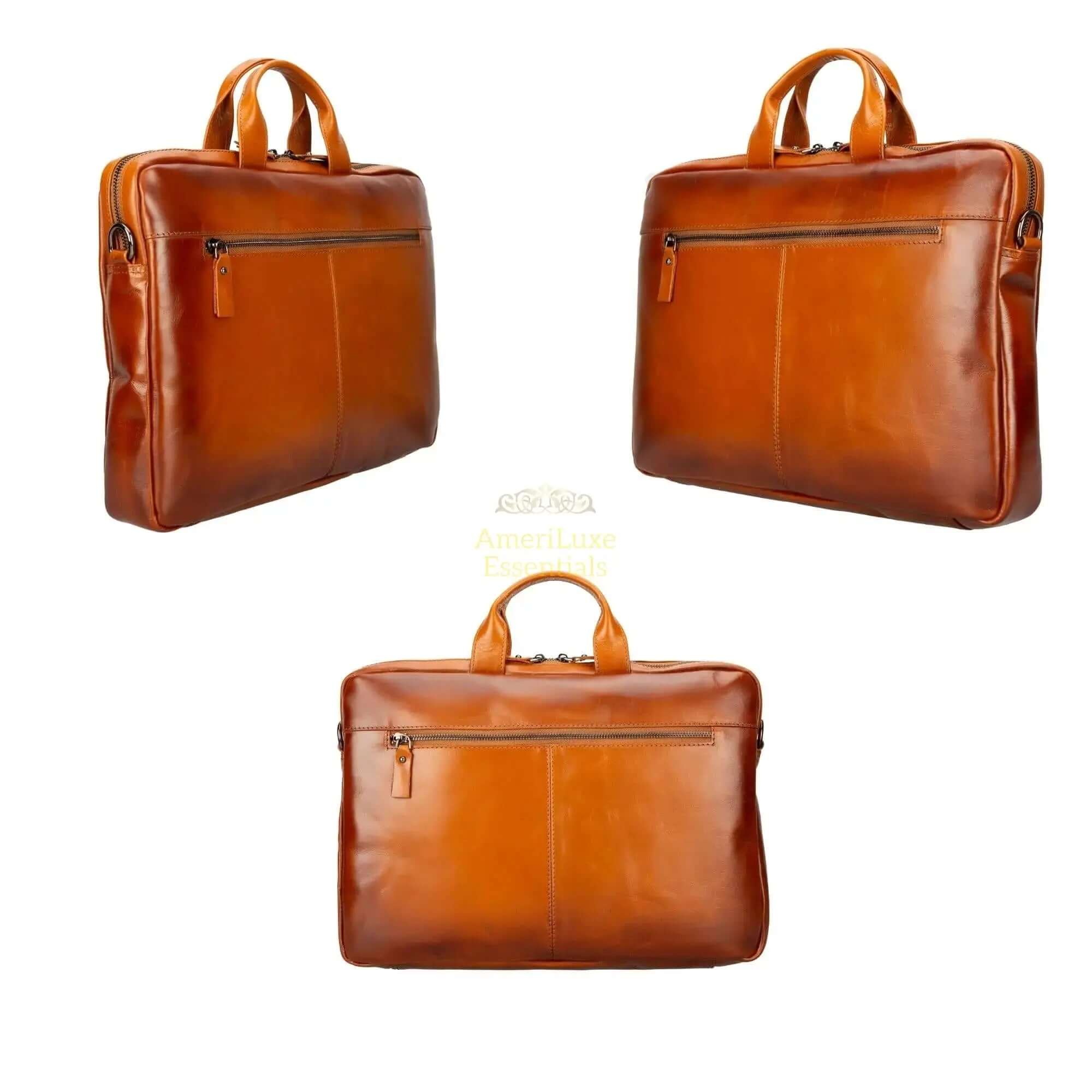 Afton Leather MacBook Pro sleeve bag showcasing premium quality leather and stylish design.