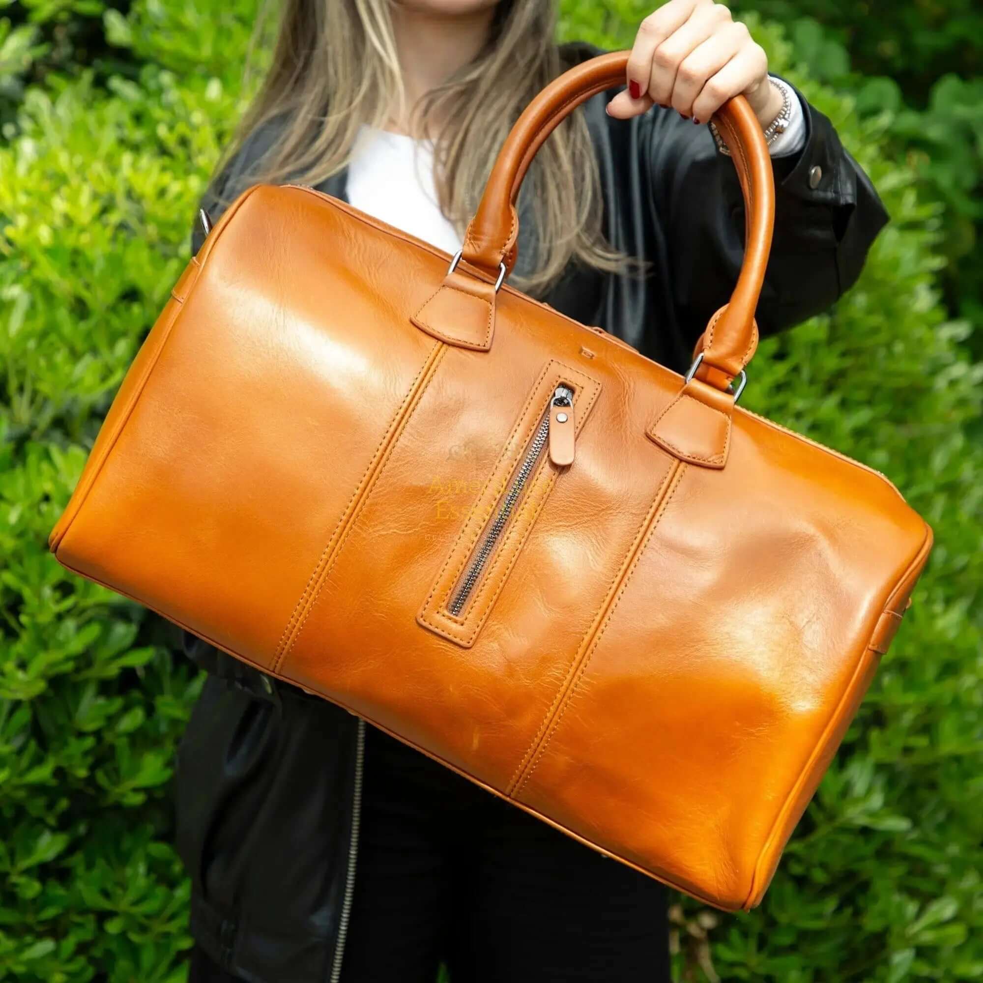 Atmore Leather Duffle Bag - AmeriLuxe Essentials