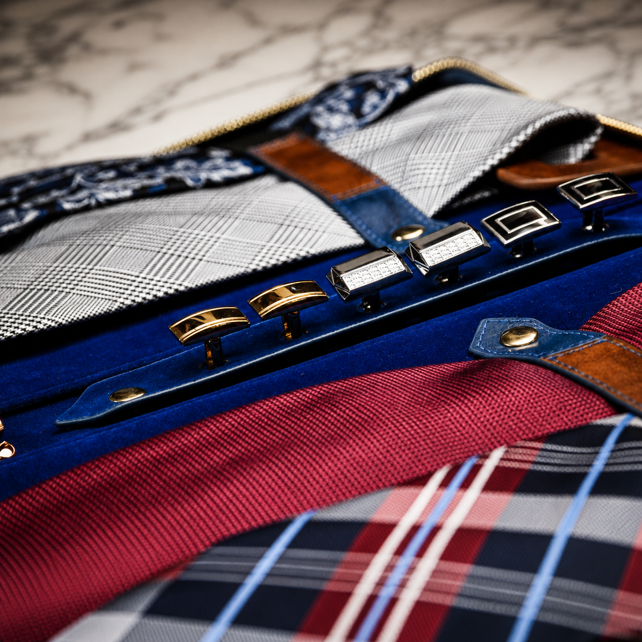Tie Organizer Travel Case - Royal Blue
