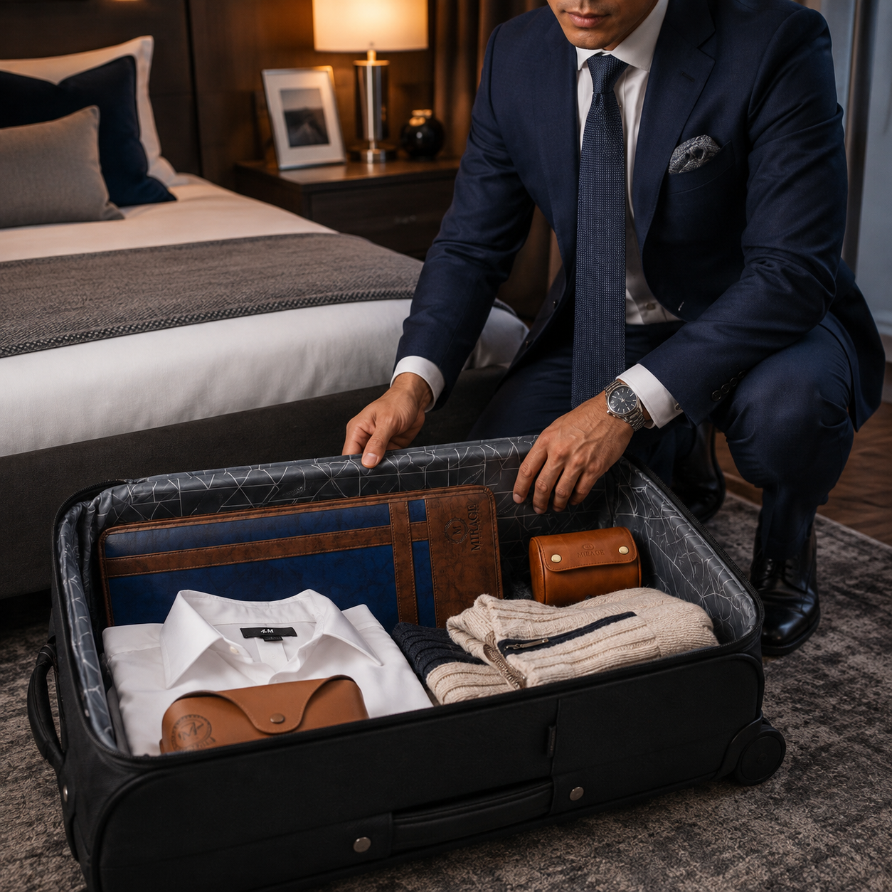 Tie Organizer Travel Case - Royal Blue