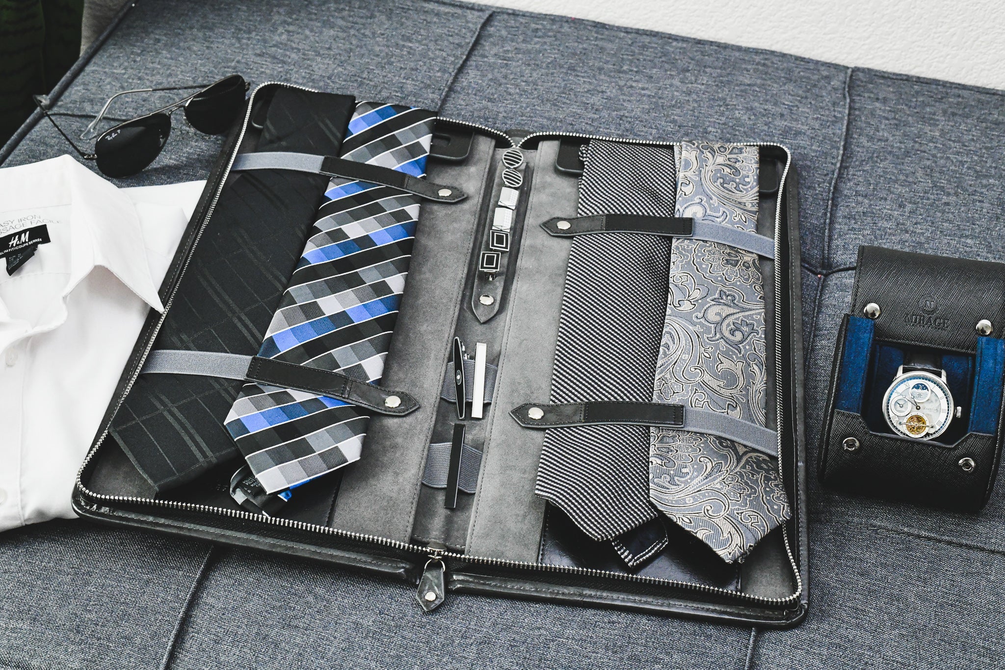 Travel Tie Case - Graphite Black