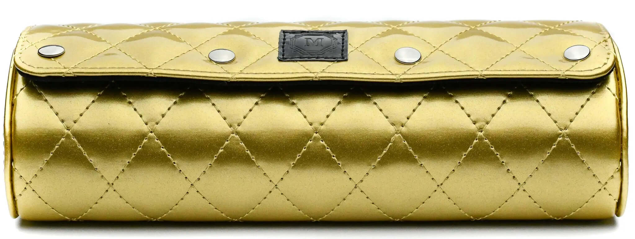 Women's Watch Case - Royal Gold 3 (Limited Edition) featuring diamond stitching and glossy PU leather.