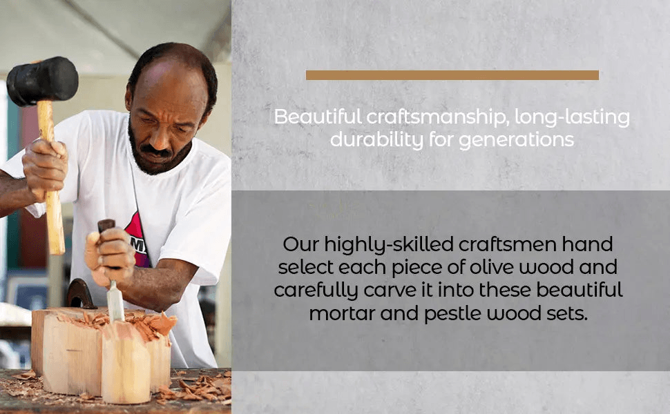 Olive Wood Rustic Mortar and Pestle DC-Choixe