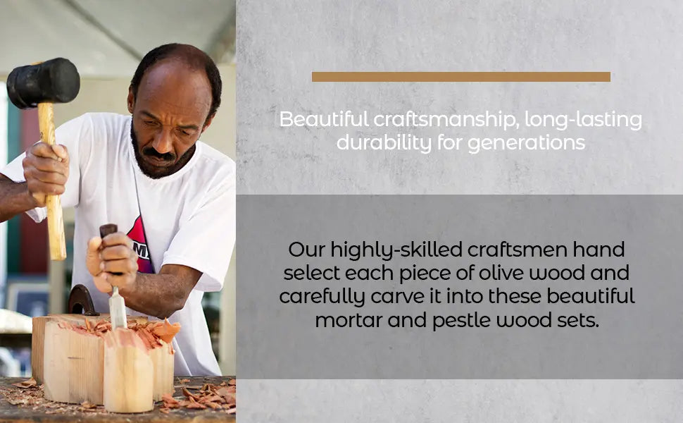 Olive Wood Rustic Mortar and Pestle - AmeriLuxe Essentials