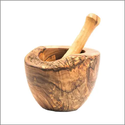 Olive Wood Rustic Mortar and Pestle - AmeriLuxe Essentials