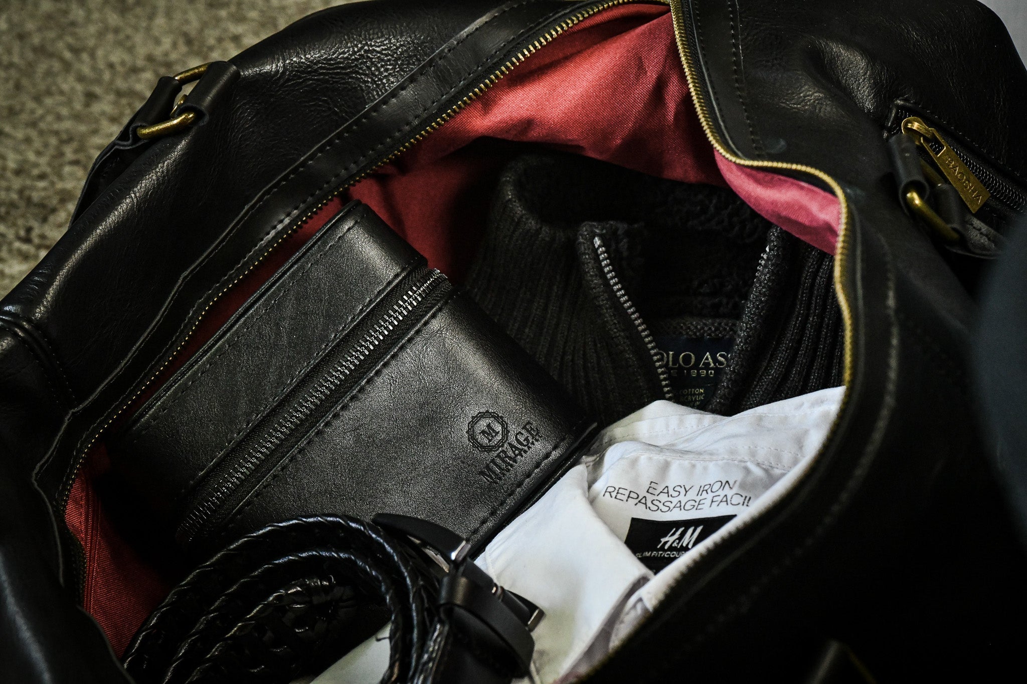 Watch and Jewelry Travel Case - Genuine Leather - Obsidian Black