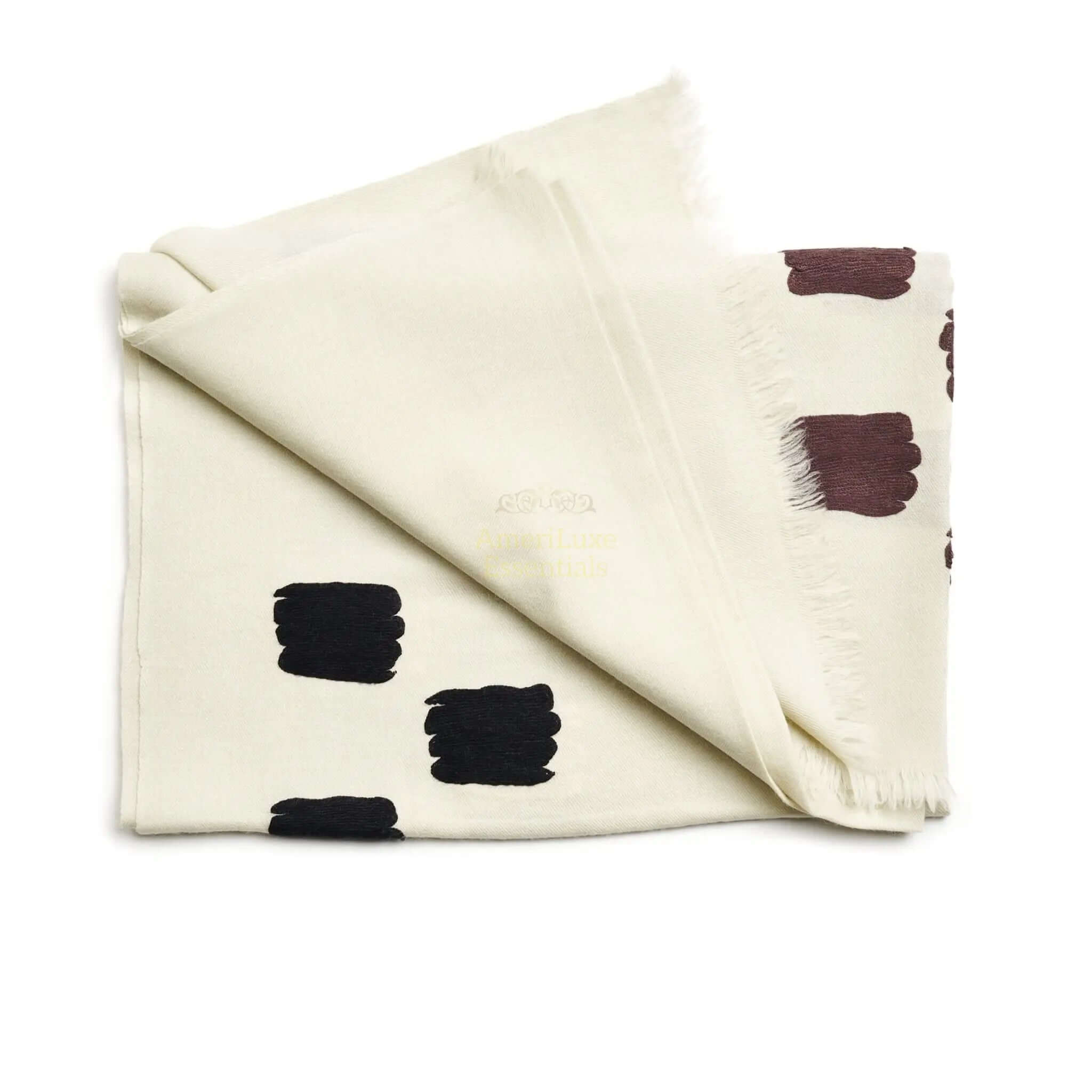 Off White or Olive Green hand woven embroidered scarf featuring a unique design and traditional craftsmanship.