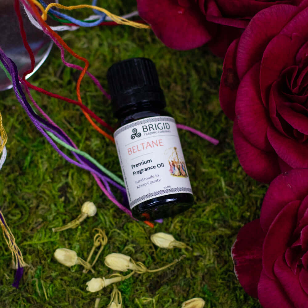 Diffuser Oil Blends - Essential and Premium Fragrance Blends by Brigid, showcasing the Beltane fragrance oil bottle.