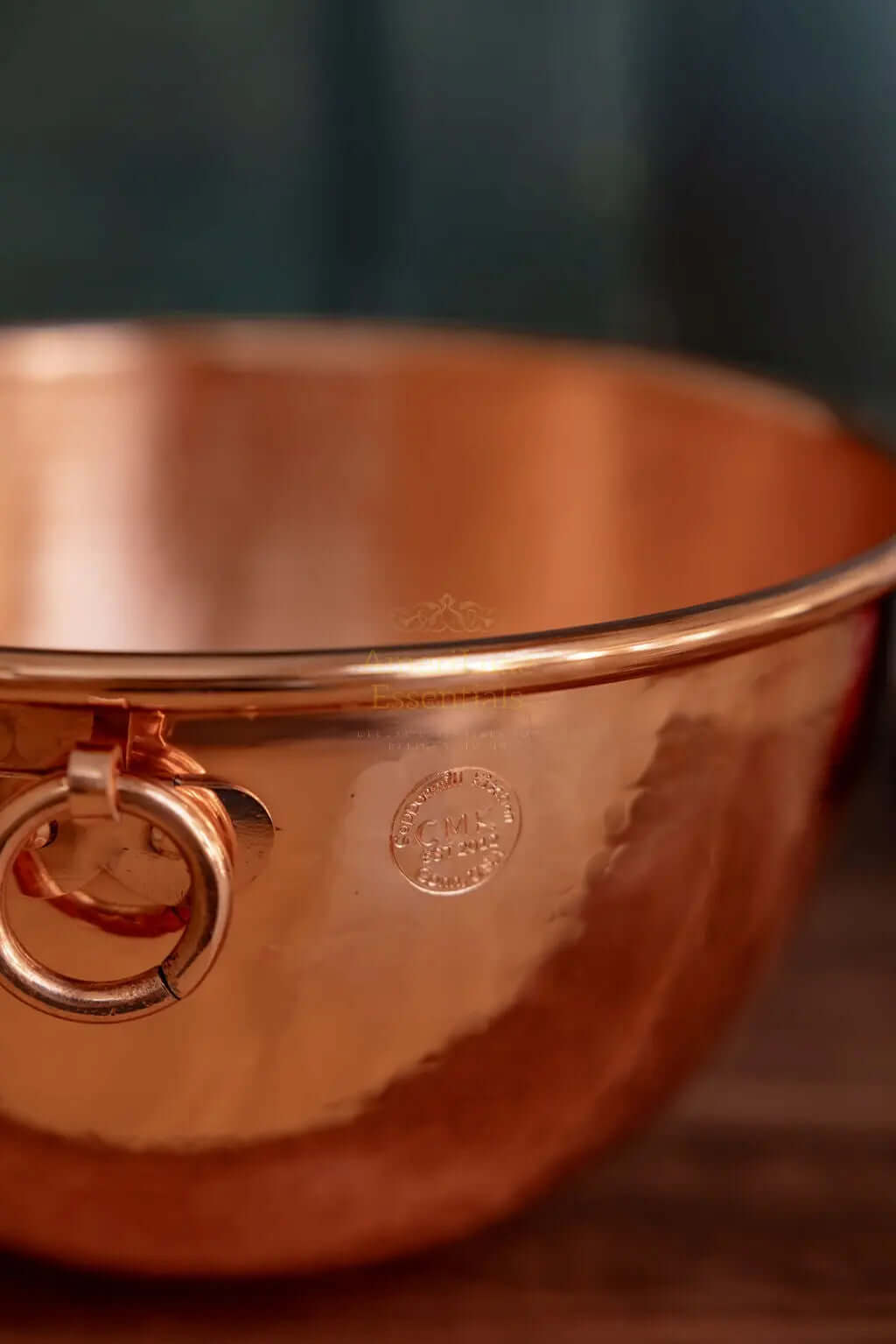 CMK Farmhouse Kitchen Copper Mixing Bowl showcasing its elegant design and warm copper tones, perfect for any farmhouse kitchen.