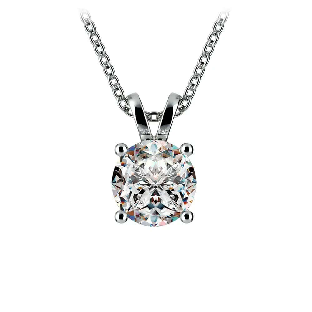 1.00 CTW AGI Certified Lab Grown Diamond Pendant - G/VS Clarity Round Cut in Choice of 14K White or Yellow Gold DC-Vossagin