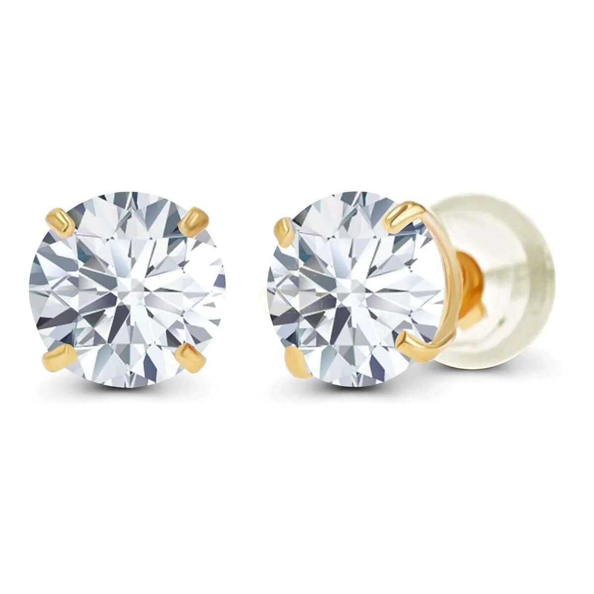 1.50 CTW AGI Certified Lab-Grown Diamond Stud Earrings in 14K White or Yellow Gold | F-G Color | VS Clarity | Ethical Luxury - AmeriLuxe Essentials