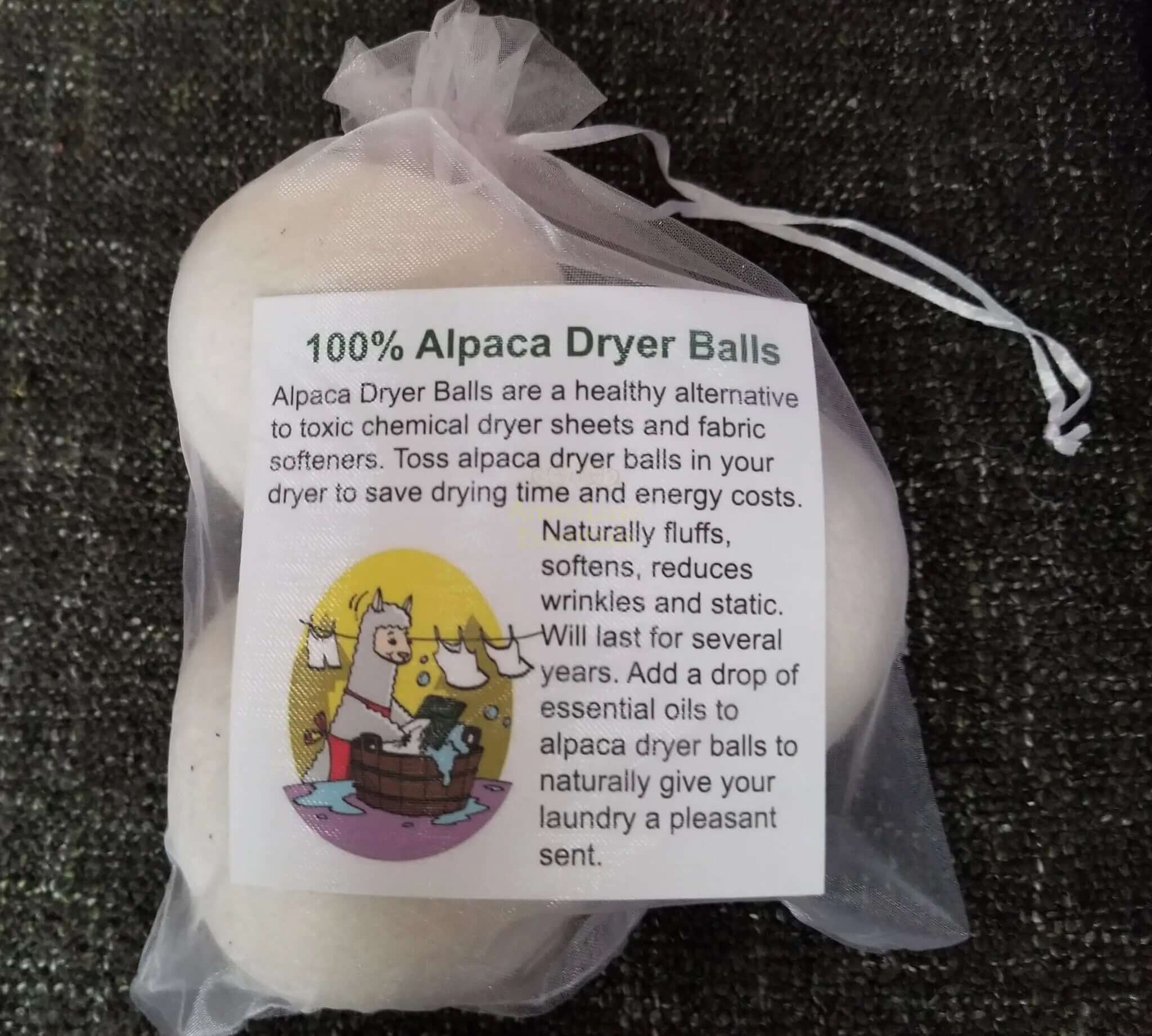 Wet Felted Alpaca Dryer Balls DC-PurelyAlpaca